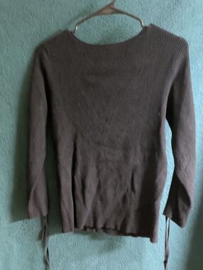 CB casual Black Ribbed Scoop Neck Sweater